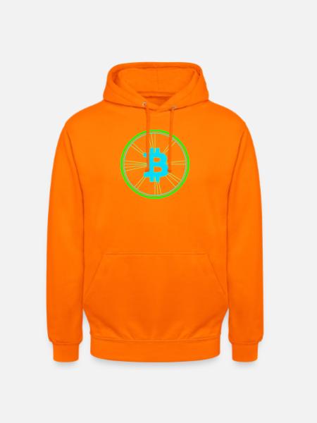 Bitcoin Wireframe Speed Future Vector - Unisex Hoodie - orange