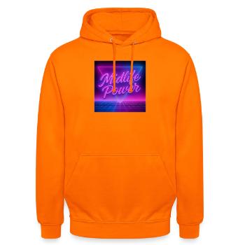 Midlife Power  - Unisex Hoodie - Orange - Vorne - AI Model Male 185 light (185cm) & AI Model Female 180 light (180cm)