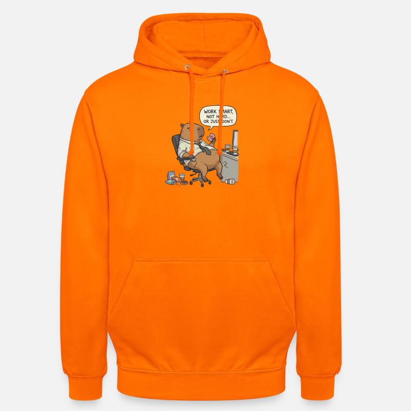 Capybara beaver at work: Lazy instead of work - Unisex Hoodie - orange