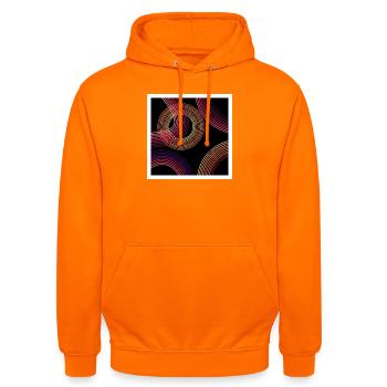 Tourbillon néon - Sweat-shirt à capuche unisexe - orange - Devant - AI Model Male 185 light (185cm) & AI Model Female 180 light (180cm)