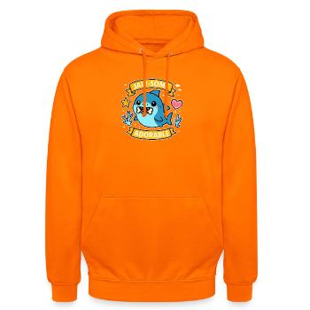 Jaw-Some Adorable Hai Cartoon - Unisex Hoodie - Orange - Vorne - AI Model Male 185 light (185cm) & AI Model Female 180 light (180cm)