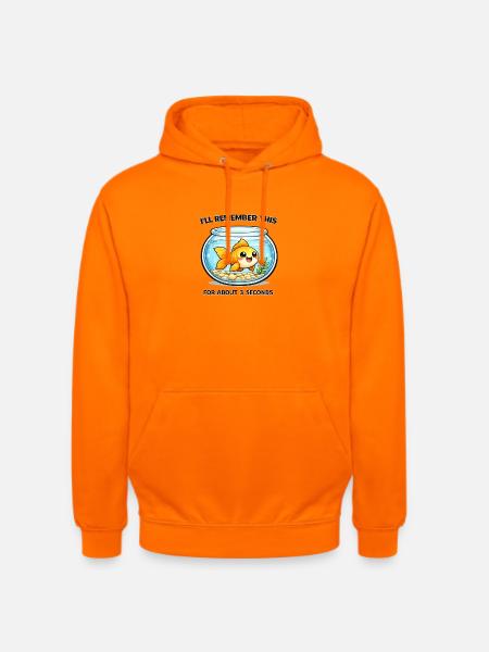 Laughing Goldfish Saying Aquarium - Unisex Hoodie - orange