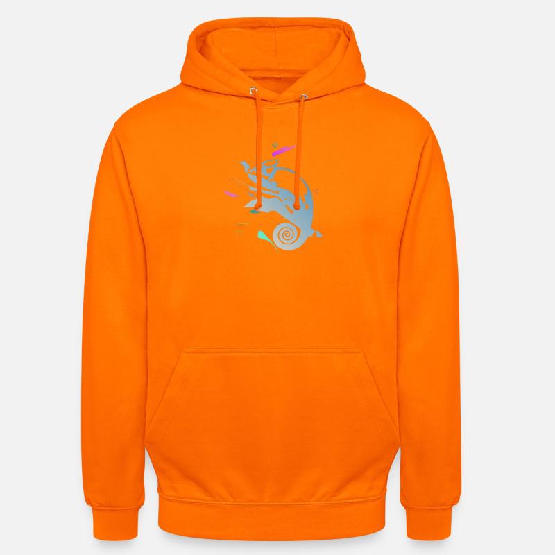 Caméléon en spirale dans un gradient néon - Sweat-shirt à capuche unisexe - orange