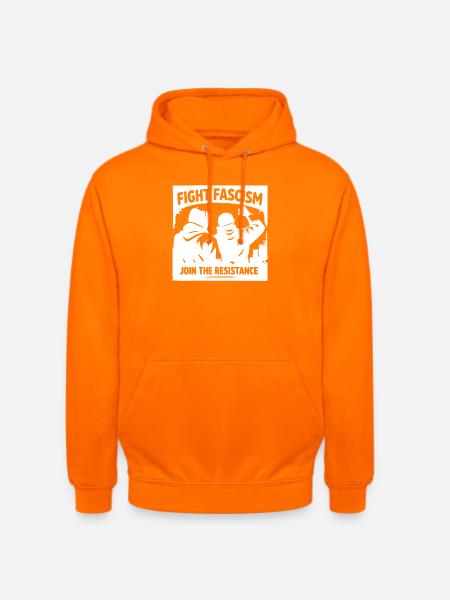 Antifaschismus Silhouette Fight Facism Resistance - Unisex Hoodie - Orange