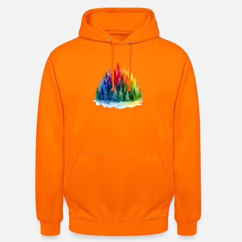 Regenbogenwald Silhouette Rainbow forest - Unisex Hoodie - Orange