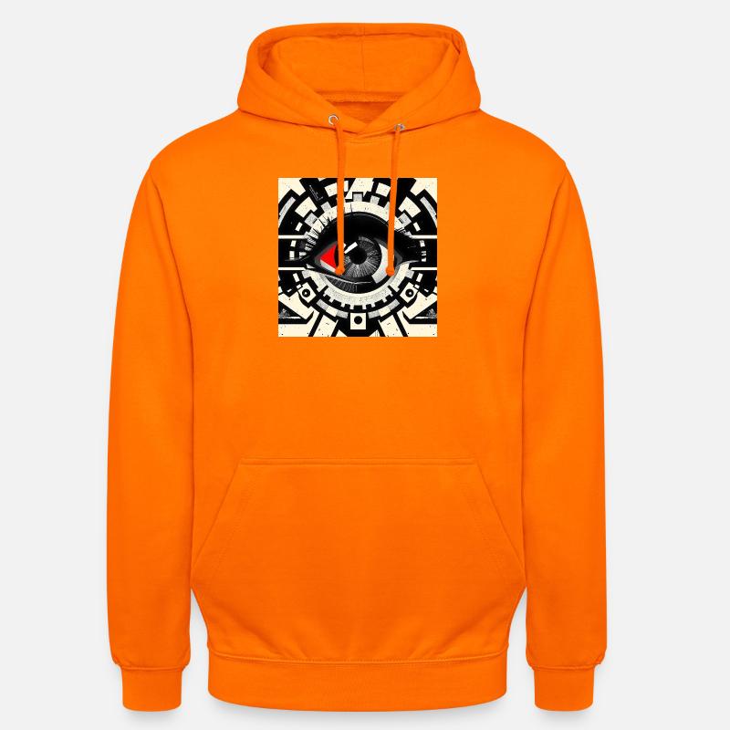 Œil de machine dans le kaléidoscope géométrique - Sweat-shirt à capuche unisexe - orange
