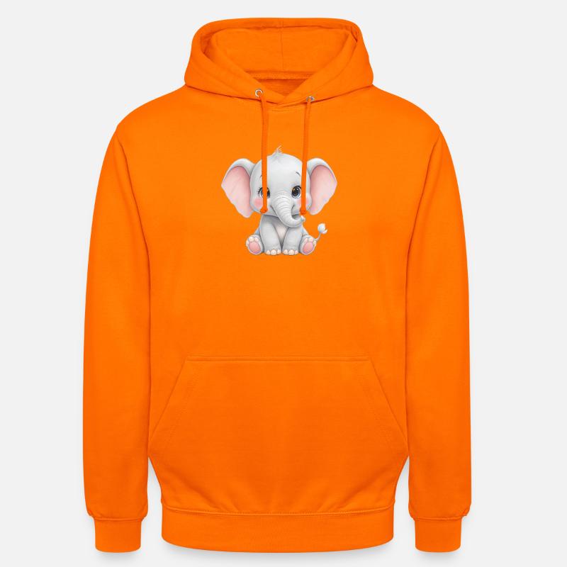 Dessin animé câlin bébé éléphant - Sweat-shirt à capuche unisexe - orange