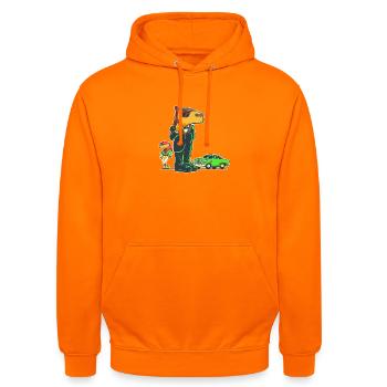 Capybara-Secret Agent - Unisex Hoodie - orange - Front - AI Model Male 185 light (185cm) & AI Model Female 180 light (180cm)
