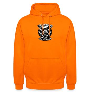 Grillpapa: Der beste Papa am Grill - Unisex Hoodie - Orange - Vorne - AI Model Male 185 light (185cm) & AI Model Female 180 light (180cm)