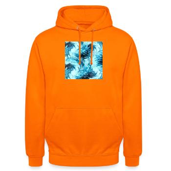 Aqua Marble Pattern Waves - Unisex Hoodie - orange - Front - AI Model Male 185 light (185cm) & AI Model Female 180 light (180cm)