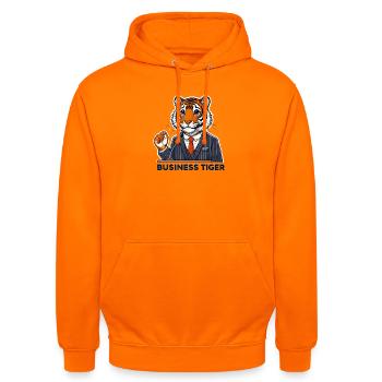 Business Tiger in a Suit - Unisex Hoodie - orange - Front - AI Model Male 185 light (185cm) & AI Model Female 180 light (180cm)