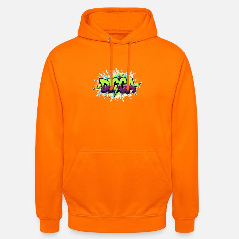 Digga Graffiti Neon Burst - Unisex Hoodie - Orange