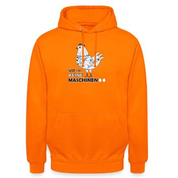 Fans de poulet - Coq - Coq - Poulet fleur - Bio - Sweat-shirt à capuche unisexe - orange - Devant - AI Model Male 185 light (185cm) & AI Model Female 180 light (180cm)
