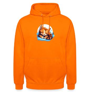 Rêve de câlins de chat sur le nuage - Chat - Sweat-shirt à capuche unisexe - orange - Devant - AI Model Male 185 light (185cm) & AI Model Female 180 light (180cm)