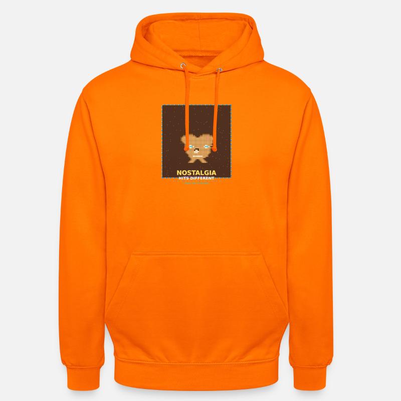 Nostalgia Pixel Bear : RetroGlanz Design - Sweat-shirt à capuche unisexe - orange