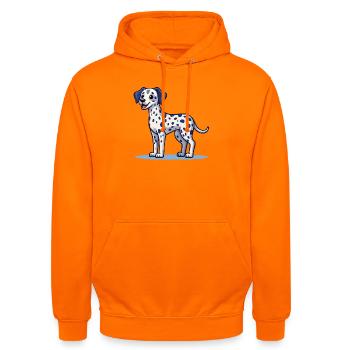 Dalmatiner (Comic) - Unisex Hoodie - Orange - Vorne - AI Model Male 185 light (185cm) & AI Model Female 180 light (180cm)