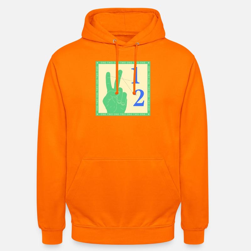 Graphique rétro One Two Counting Hand - Sweat-shirt à capuche unisexe - orange