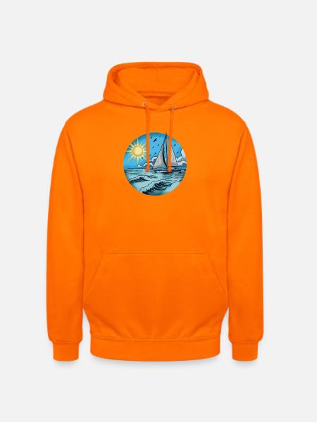 Sonnensegler am Meer 1 - Unisex Hoodie - Orange
