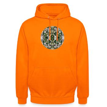 Source du Mandala de la Nature à Nuremberg - Sweat-shirt à capuche unisexe - orange - Devant - AI Model Male 185 light (185cm) & AI Model Female 180 light (180cm)