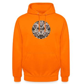 Nature Mandala Magnolias - Sweat-shirt à capuche unisexe - orange - Devant - AI Model Male 185 light (185cm) & AI Model Female 180 light (180cm)