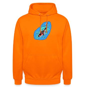 Koi Azur Spirale - Sweat-shirt à capuche unisexe - orange - Devant - AI Model Male 185 light (185cm) & AI Model Female 180 light (180cm)