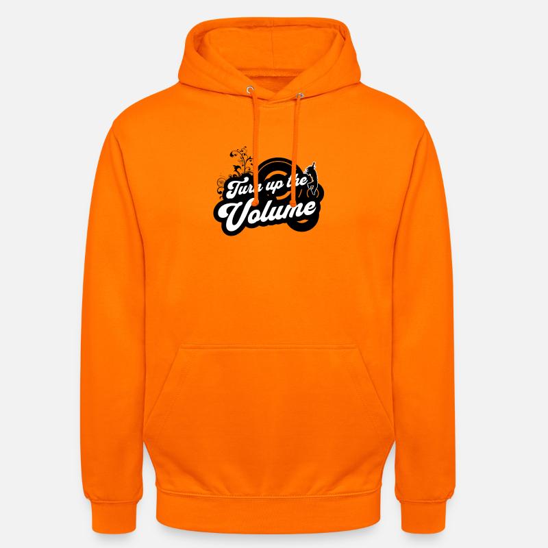 Monter le Volume — Script rétro noir - Sweat-shirt à capuche unisexe - orange
