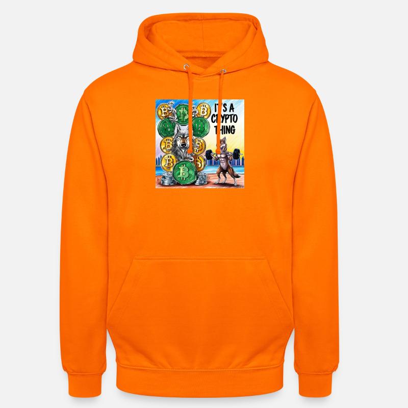 Crypto Wolf und Fuchs Kraft - Unisex Hoodie - Orange