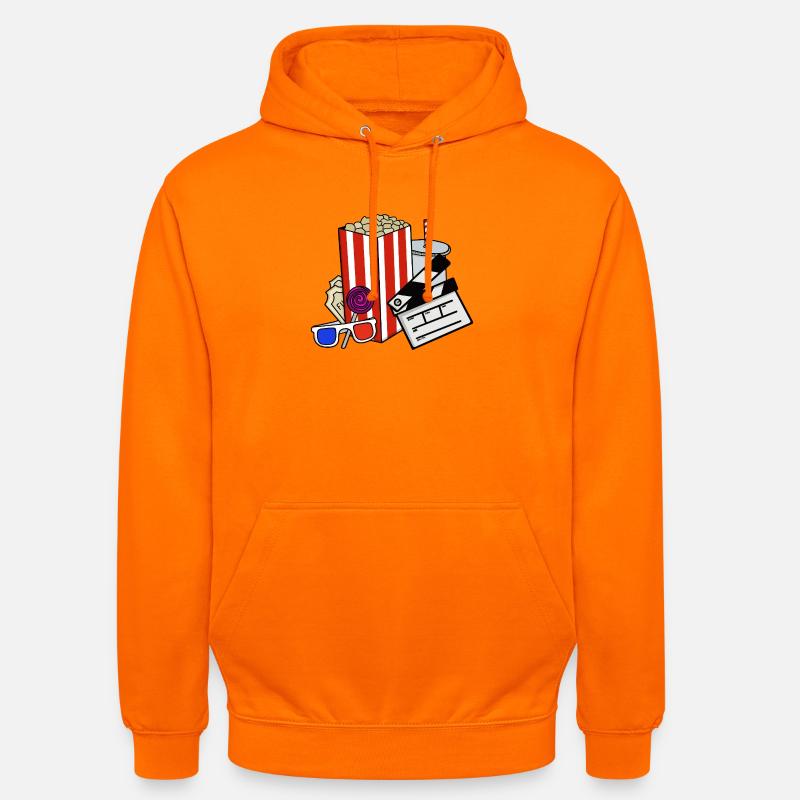 Collage de Snacks de Cinéma Rétro - Sweat-shirt à capuche unisexe - orange