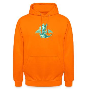 Dragon Ghost Vector - Unisex Hoodie - orange - Front - AI Model Male 185 light (185cm) & AI Model Female 180 light (180cm)