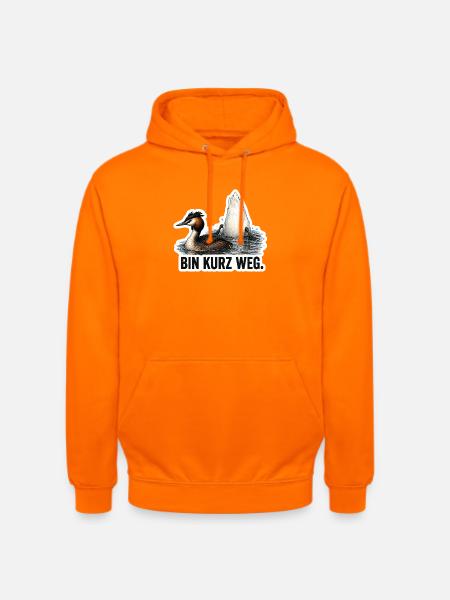 Bin kurz weg – Vogel Motiv - Unisex Hoodie - Orange