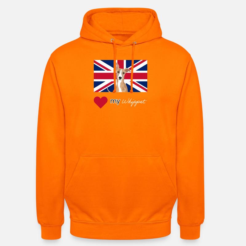 LUVMYWHIPPET (Blanc) - Sweat-shirt à capuche unisexe - orange