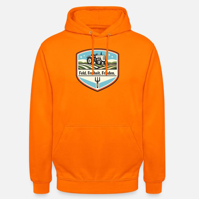 Feldfreiheit Frieden Traktor Patch - Unisex Hoodie - Orange