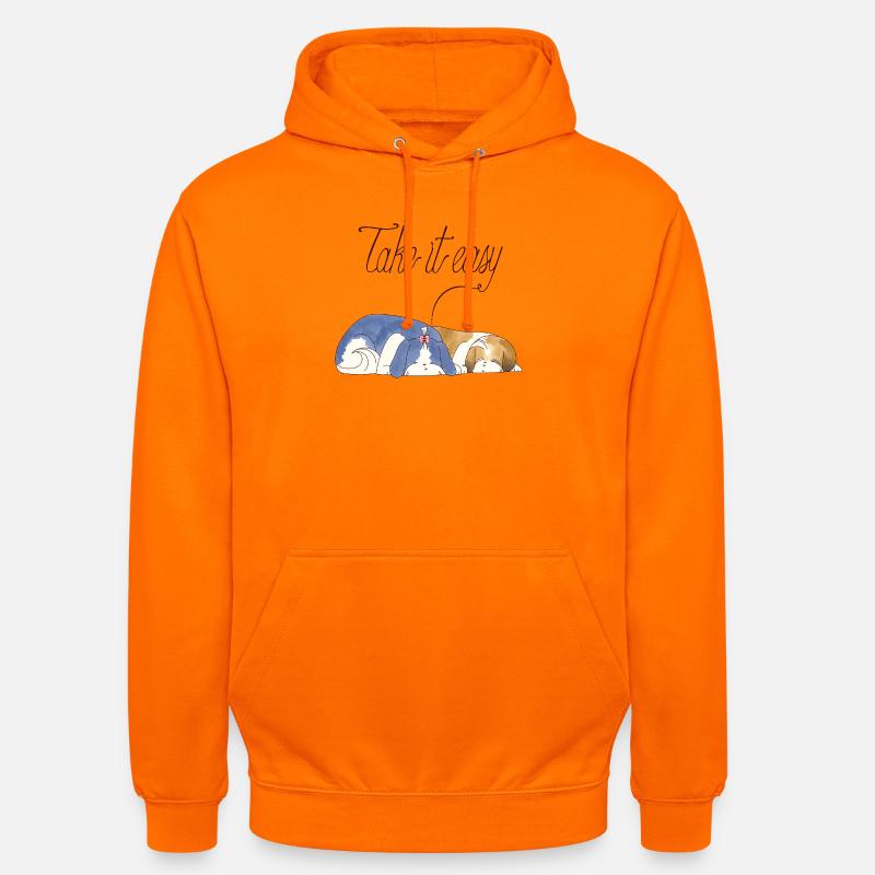 Doucement, chiots Shihtzu - Sweat-shirt à capuche unisexe - orange
