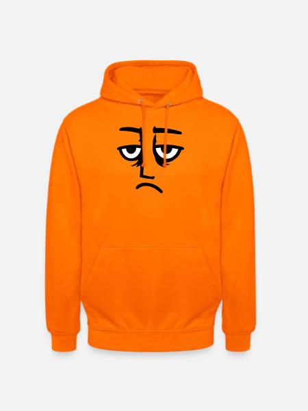 Grumpy sad disappointed face funny - Unisex Hoodie - orange