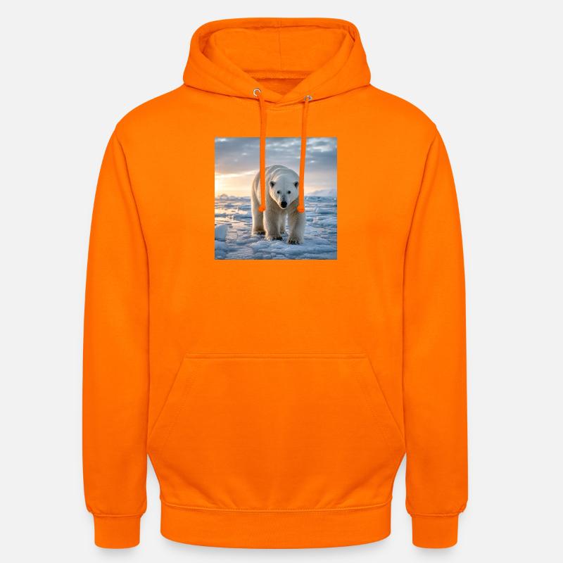 Arktischer Eisbär auf Eis - Unisex Hoodie - Orange