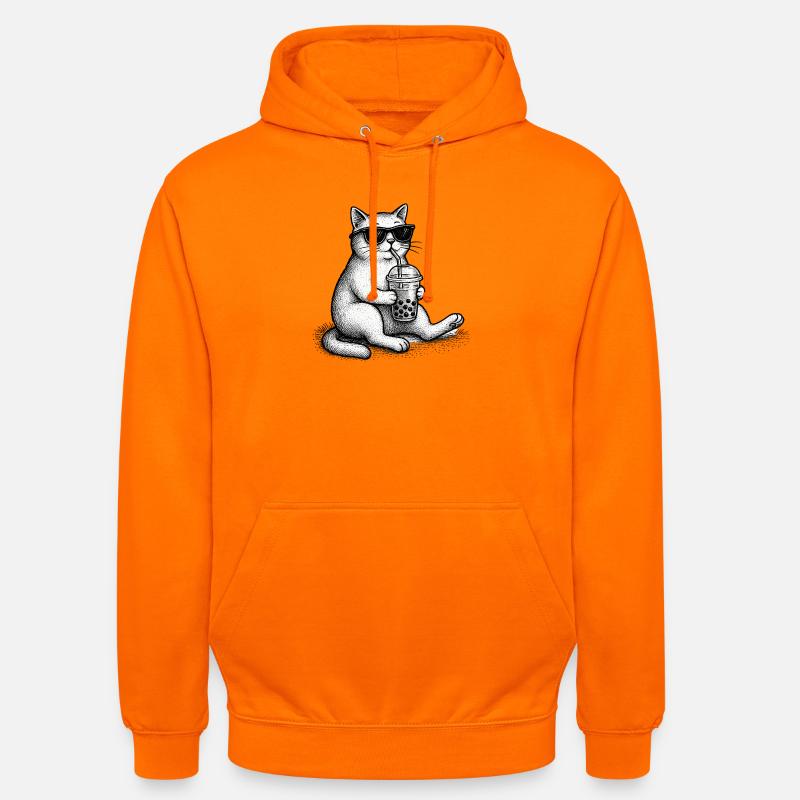 Bubble Tea Cat - Unisex Hoodie - orange