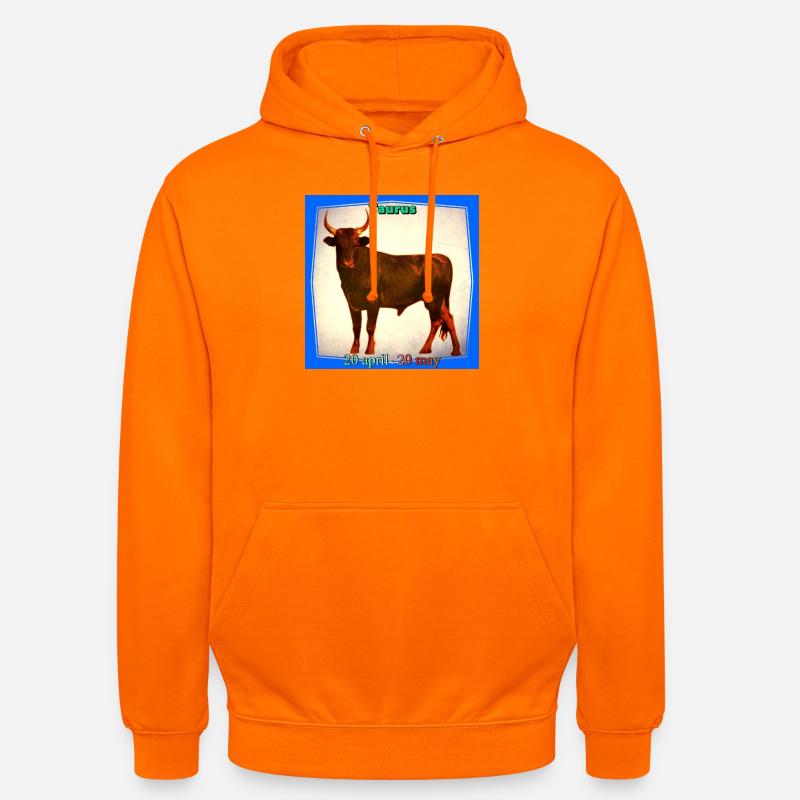 taureau - Sweat-shirt à capuche unisexe - orange