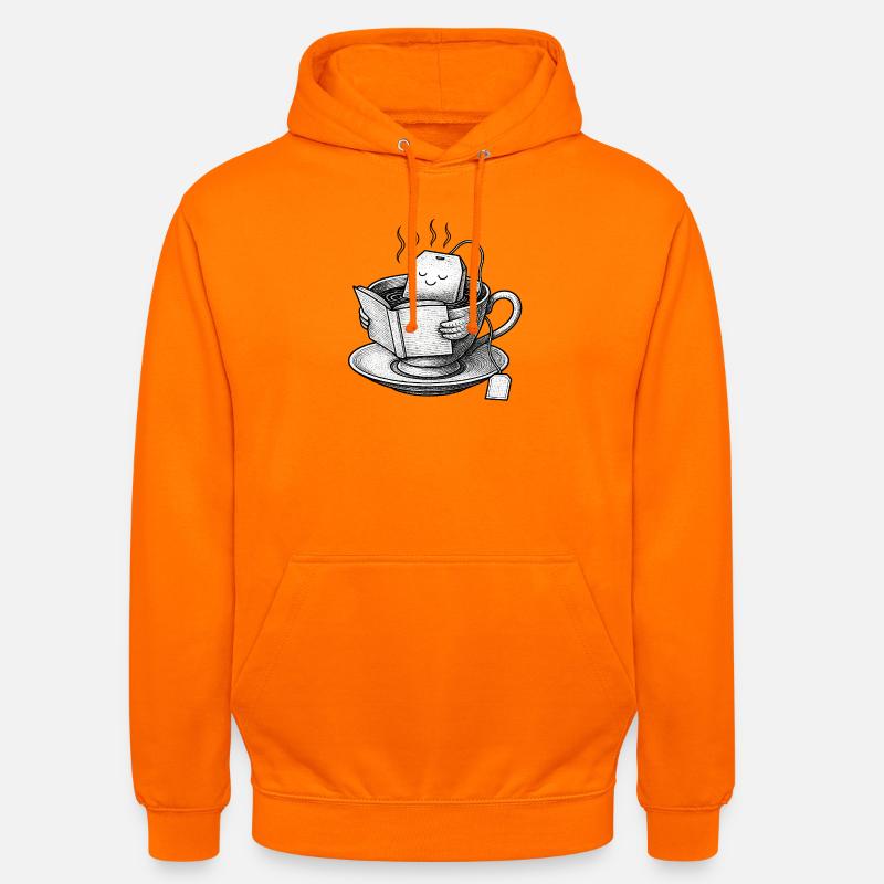 Cozy Tea Cup Reader - Unisex Hoodie - orange