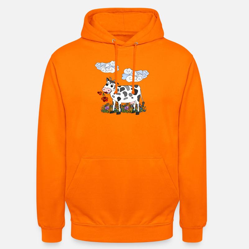Vache - Sweat-shirt à capuche unisexe - orange