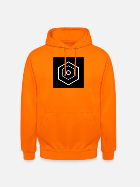 Multi-tiered hexagon logo black - Unisex Hoodie - orange