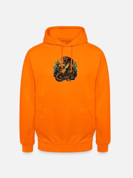 Cobra du désert et son compagnon - Sweat-shirt à capuche unisexe - orange