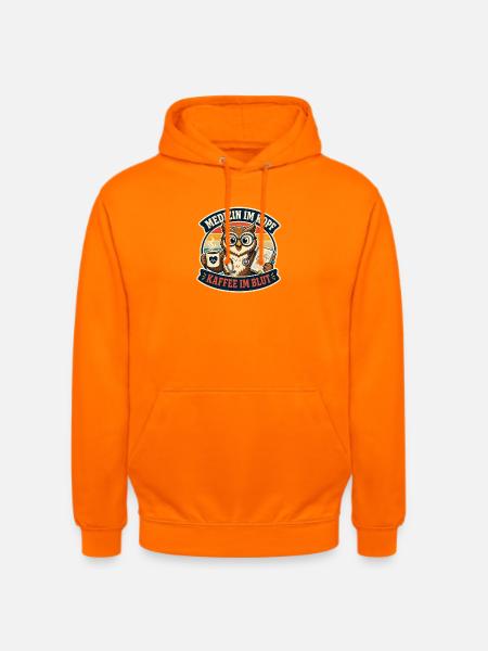 Medizin im Kopf – Kaffee im Blut - Unisex Hoodie - Orange