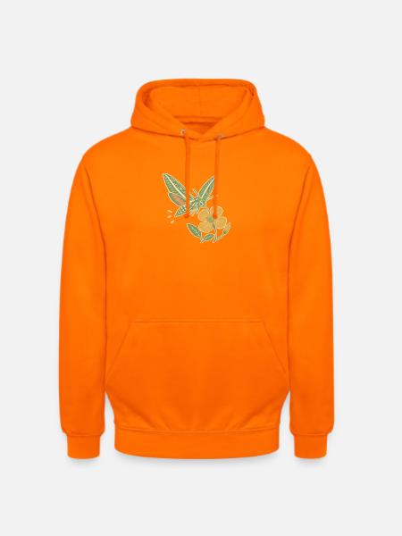 Liner Hawkmoth & Evening Primrose - Unisex Hoodie - orange