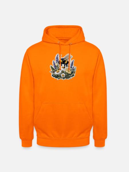 Biene im Blumenfeld Patch - Unisex Hoodie - Orange