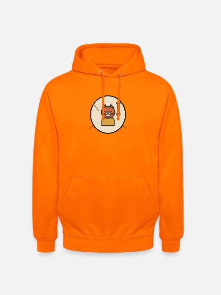 Sleeping Cat Circle Badge - Unisex Hoodie - orange