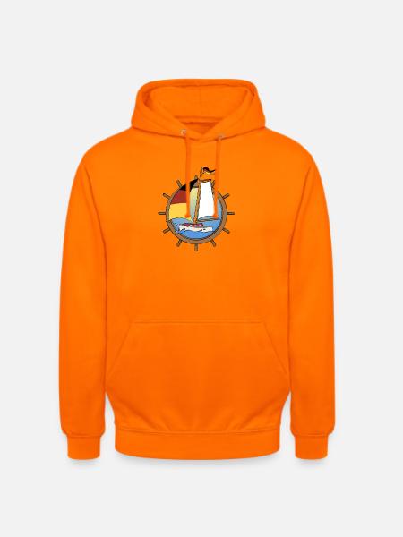 Segelboot mit deutscher Flagge am Lenkrad - Unisex Hoodie - Orange