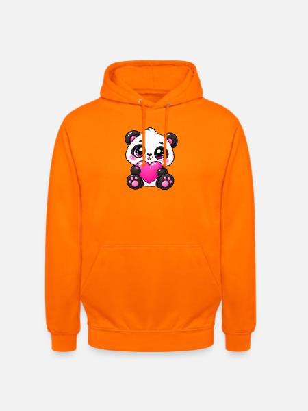 Bezaubernder Pink Heart Panda - Unisex Hoodie - Orange