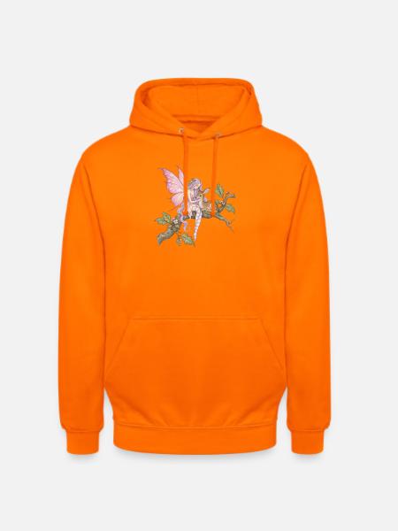 Waldfee und Rehkitz auf Ast - Unisex Hoodie - Orange