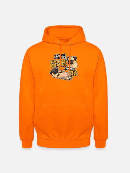 Pug Schlafmodus Spruch Design - Unisex Hoodie - Orange