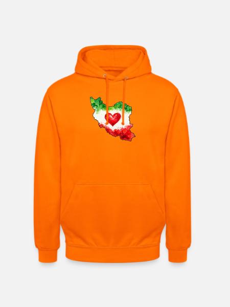 Iran Herz Liebe - Unisex Hoodie - Orange